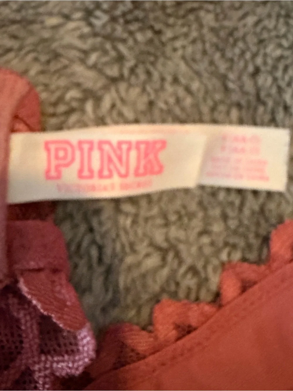 PINK Victoria's Secret Floral Lace Halter Bralette - Rose Mauve